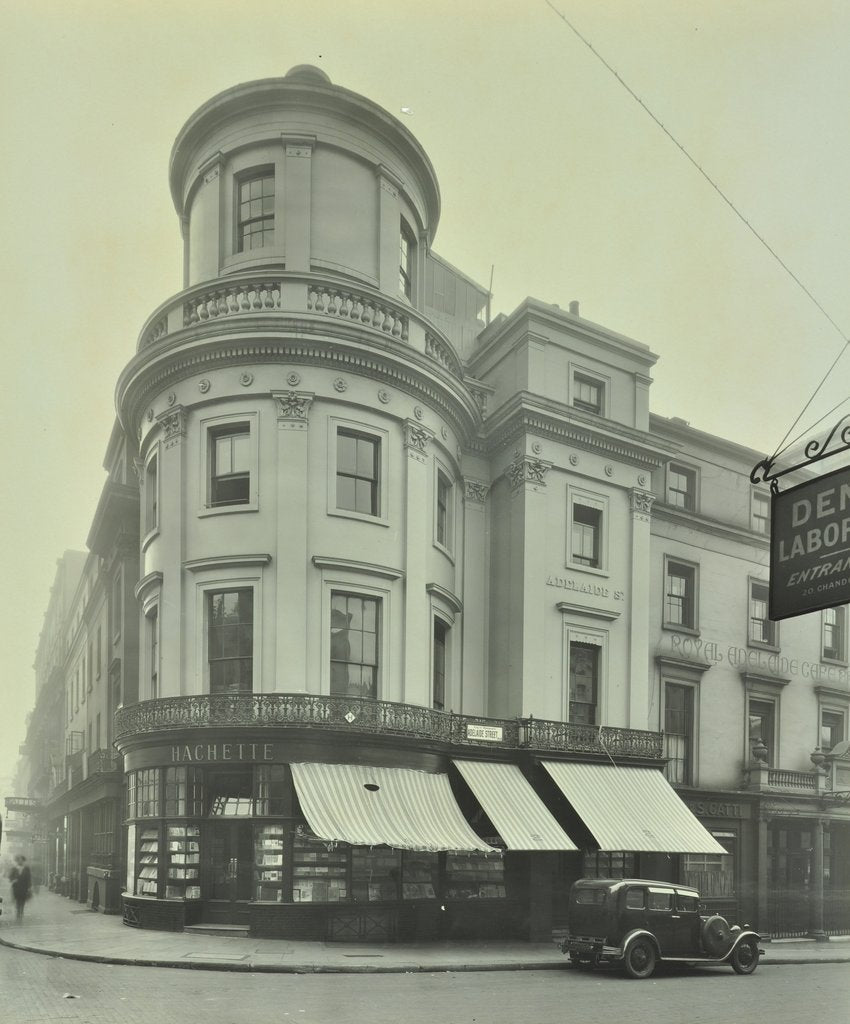 Detail of Hachette's book shop on the corner of King William Street, London, 1930 by Unknown