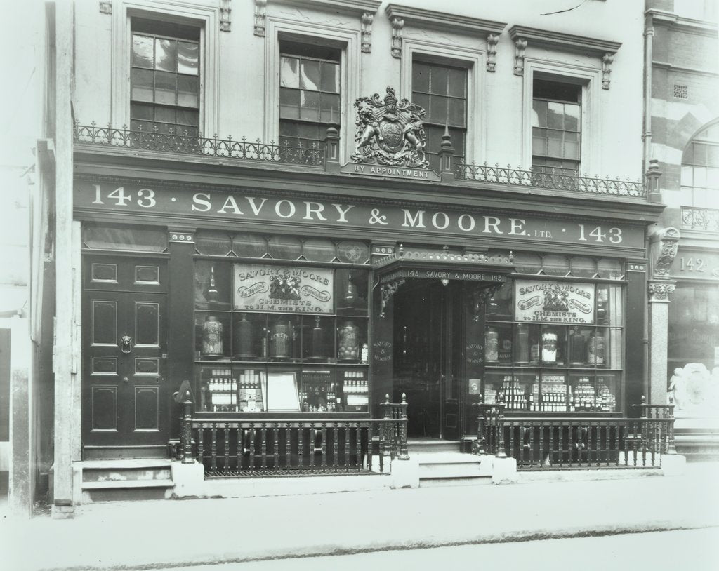 Detail of Savory & Moore's Pharmacy, 143 New Bond Street, London, 1912 by Unknown