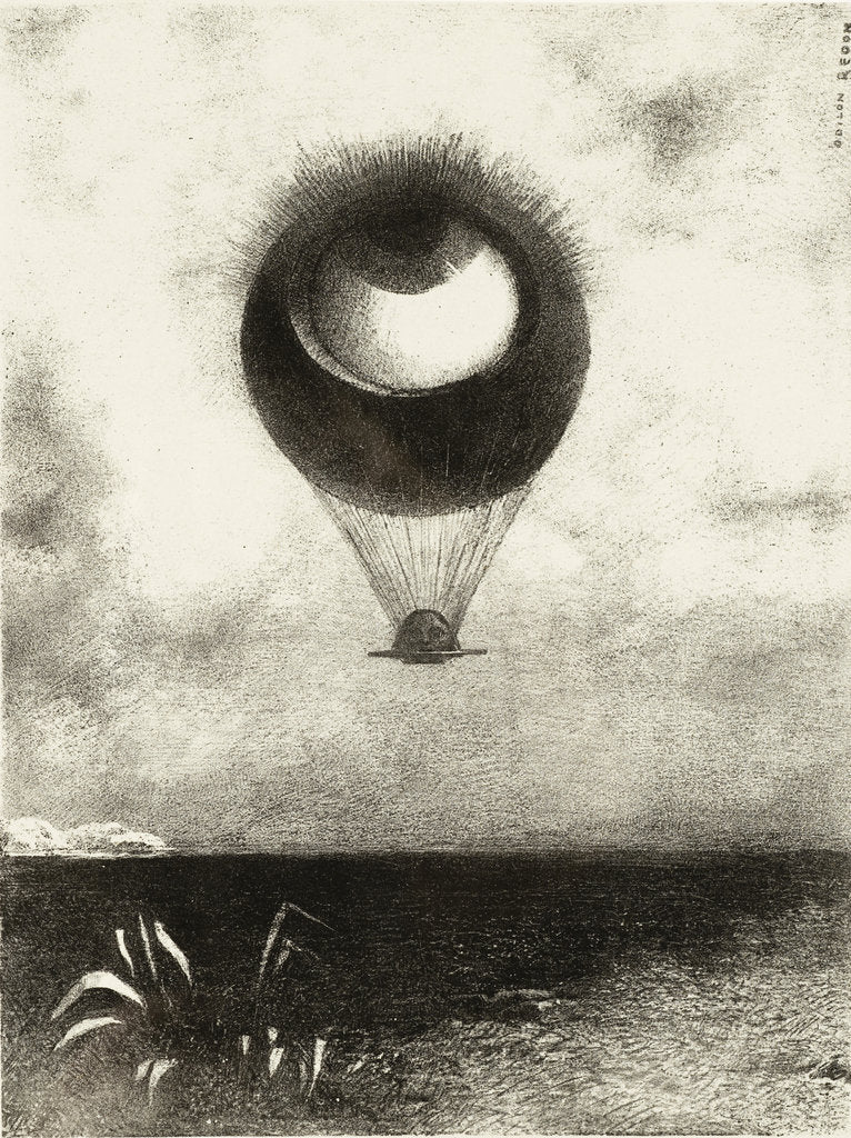 Detail of The Eye, Like a Strange Balloon, Mounts toward Infinity. Series: For Edgar Poe, 1882 by Odilon Redon