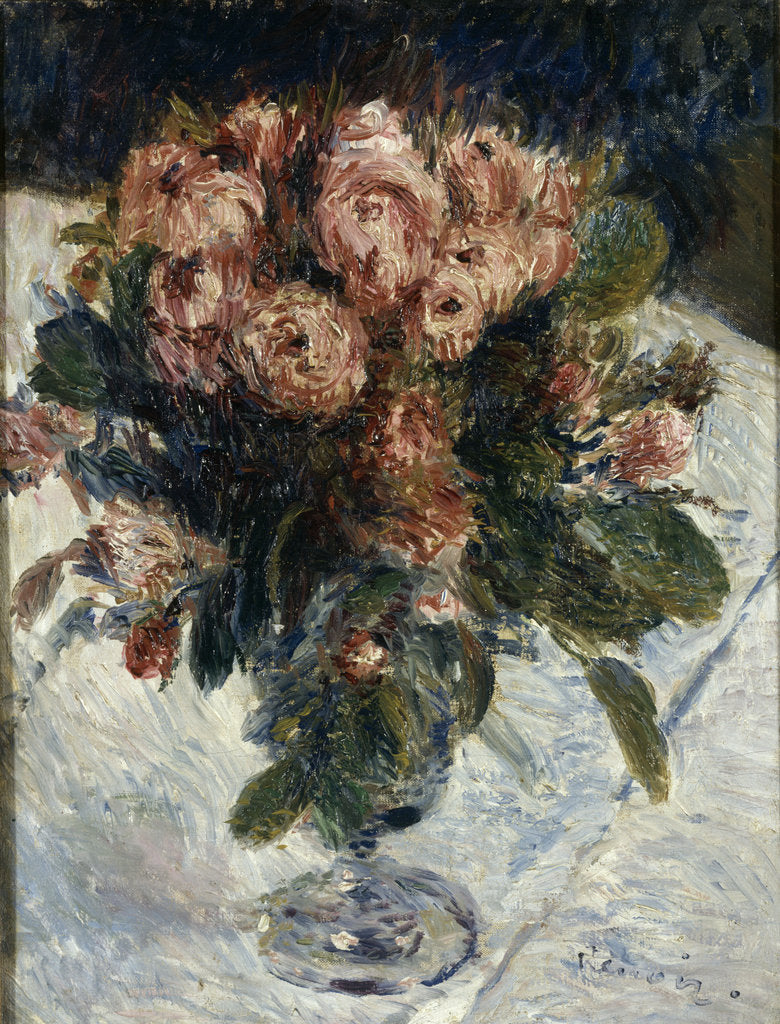 Detail of Moss Roses, c. 1890 by Pierre Auguste Renoir