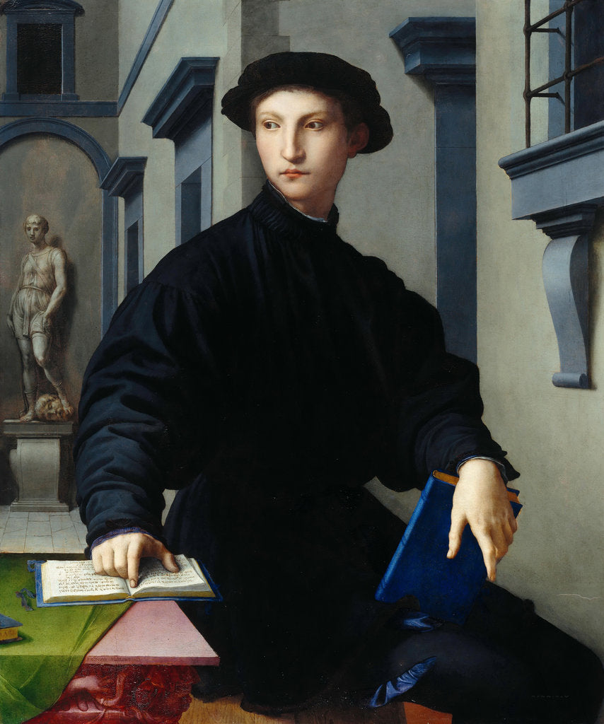 Detail of Portrait of Ugolino Martelli, 1540 by Agnolo Bronzino