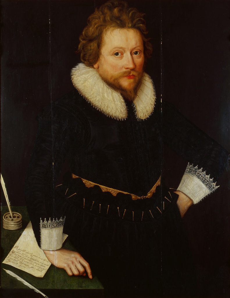 Detail of Portrait of John Fletcher, c. 1620 by Anonymous