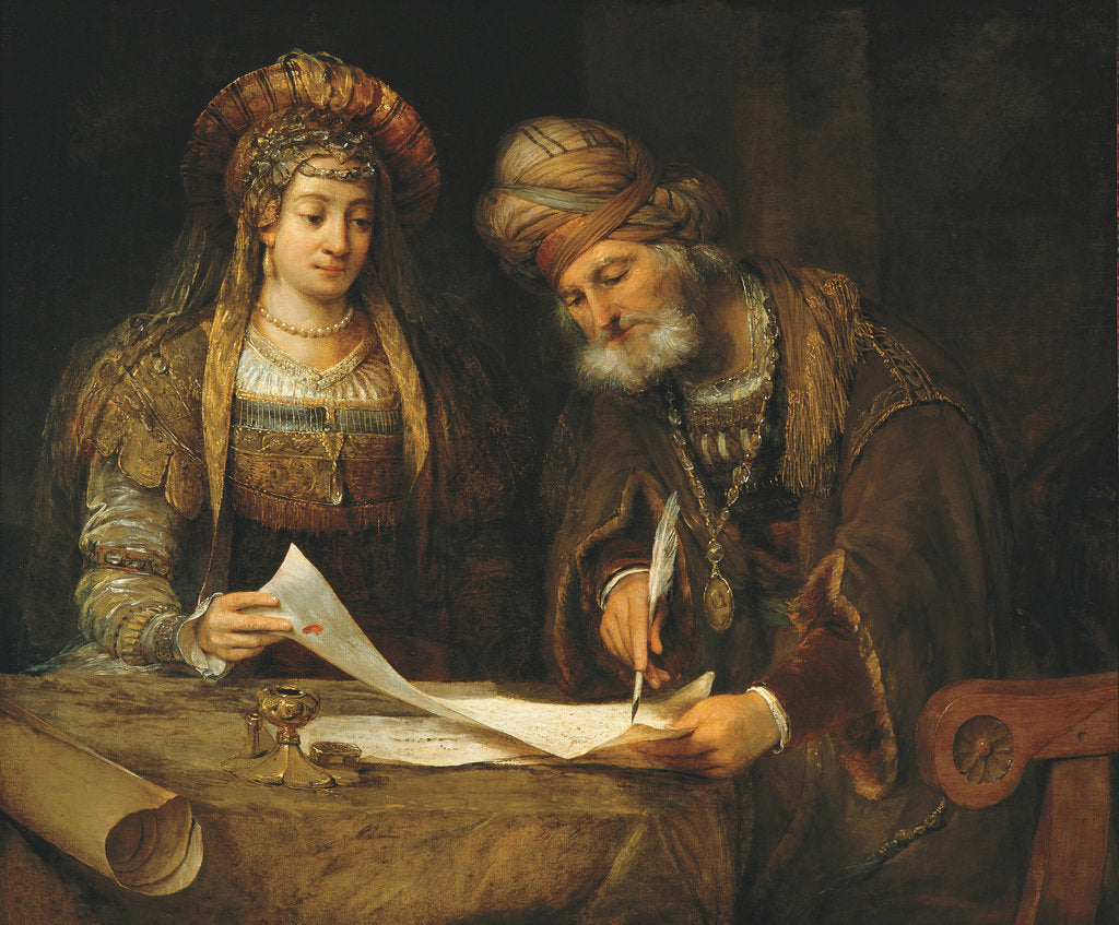 Detail of Esther and Mordechai, 1675 by Aert de Gelder