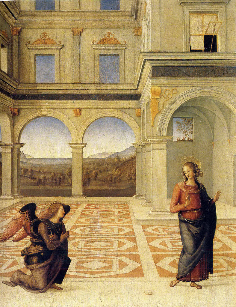 Detail of The Annunciation, ca 1498 by Perugino