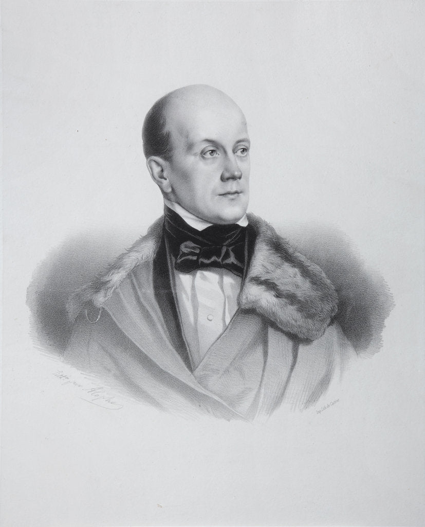 Detail of Portrait of Pyotr Yakovlevich Chaadayev, 1848 by Marie-Alexandre Menut Alophe