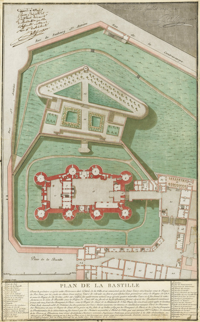 Detail of Plan de la Bastille, 1792 by Pierre-François Palloy