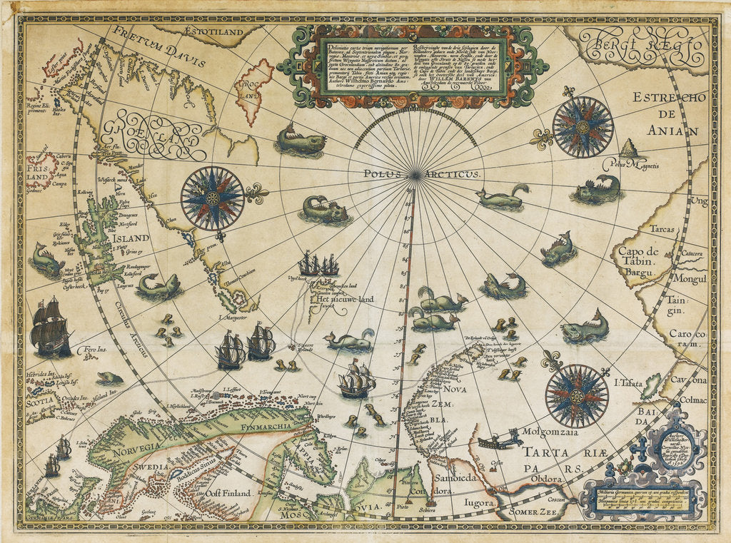 Detail of Map of Willem Barentsz Third Voyage, 1598 by Cornelis Claesz