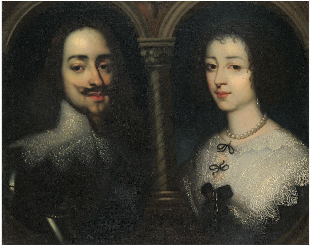 Detail of Double portrait of King Charles I and Queen Henrietta Maria by Sir Anthony van Dyck