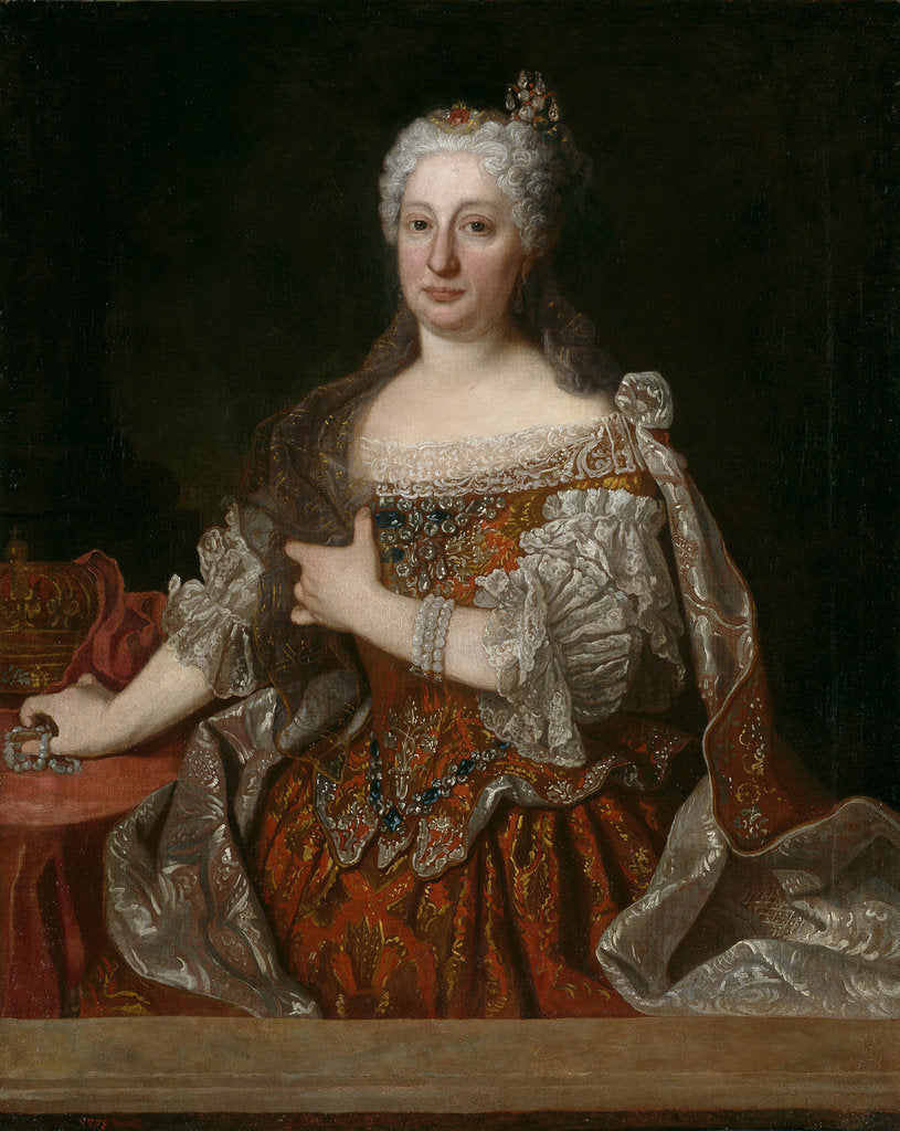 Detail of Portrait of Archduchess Maria Anna of Austria, Queen of Portugal, c. 1729 by Jean Ranc