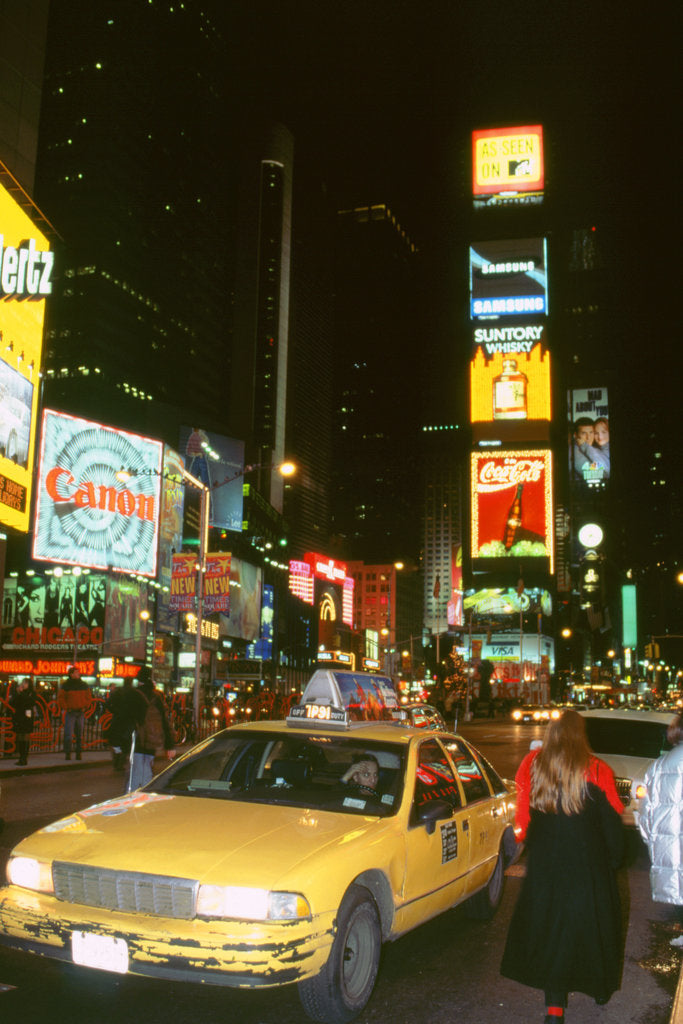 Detail of New York taxi at night 1995 by Unknown