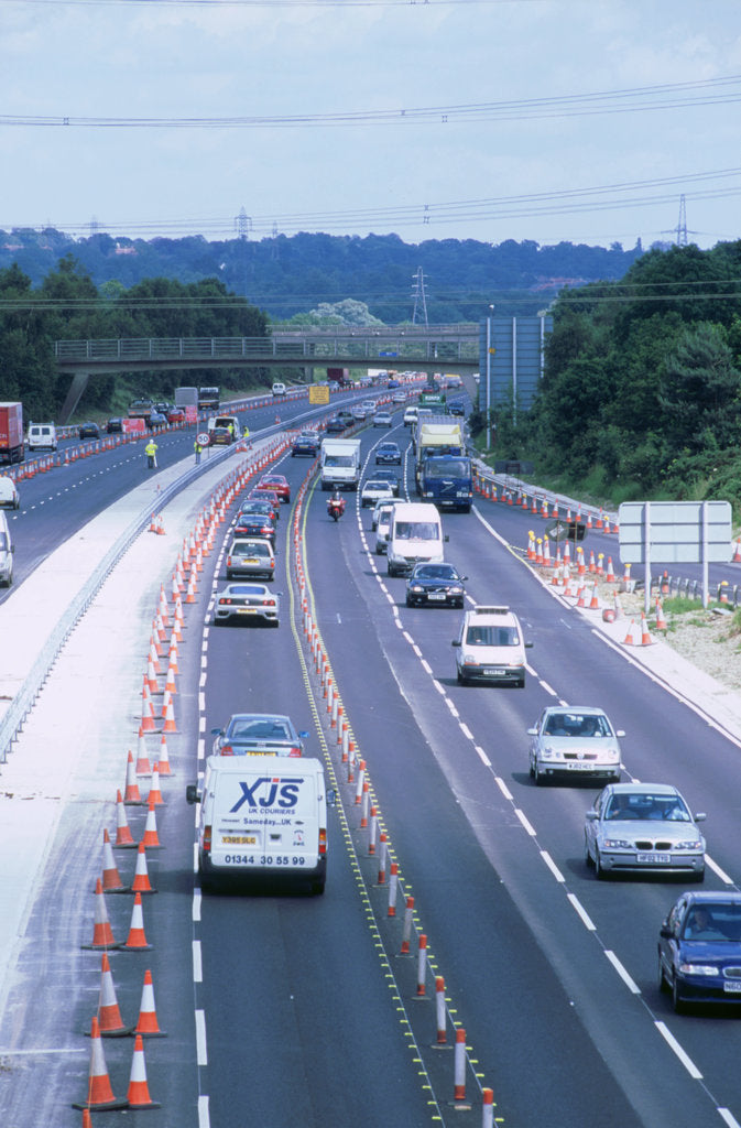 Detail of Contraflow system on M27 motorway by Unknown