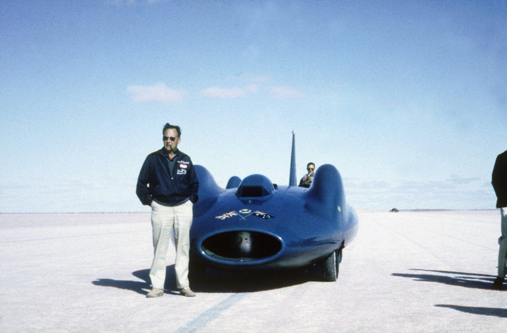 Detail of Donald Campbell with Bluebird CN7 on Lake Eyre, Australia by Anonymous