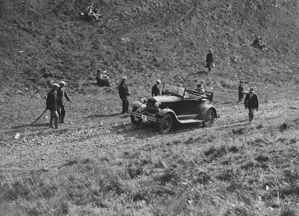 Detail of Ford Model A of FH Grain competing in the MCC Sporting Trial, Litton Slack, Derbyshire, 1930 by Bill Brunell