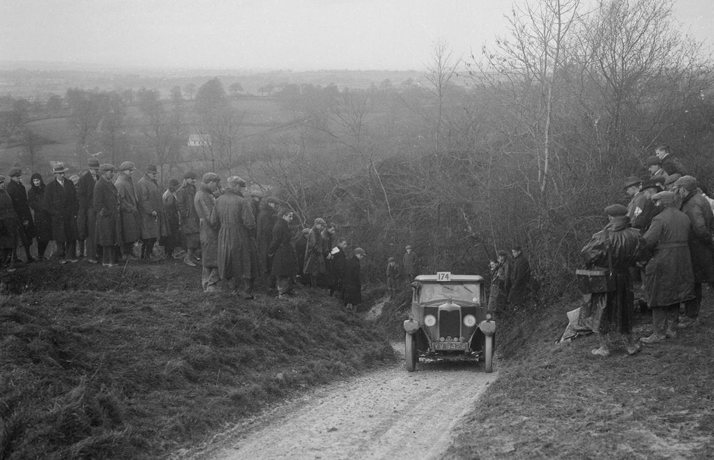 Detail of Riley of BG Marriott competing in the MCC Exeter Trial, Ibberton Hill, Dorset, 1930 by Bill Brunell