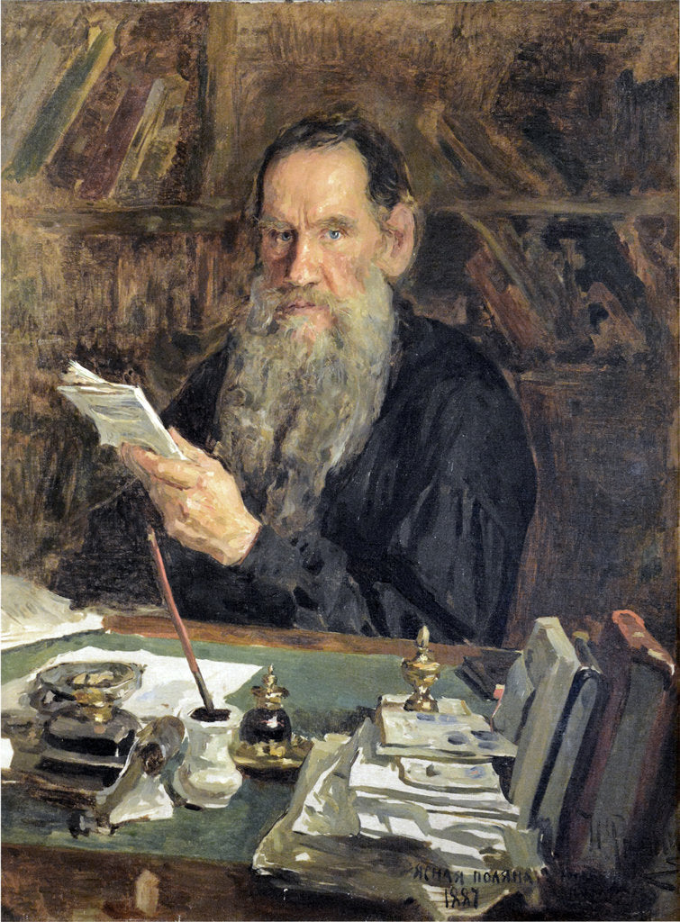 Detail of Portrait of the author Count Lev Nikolayevich Tolstoy by Anonymous