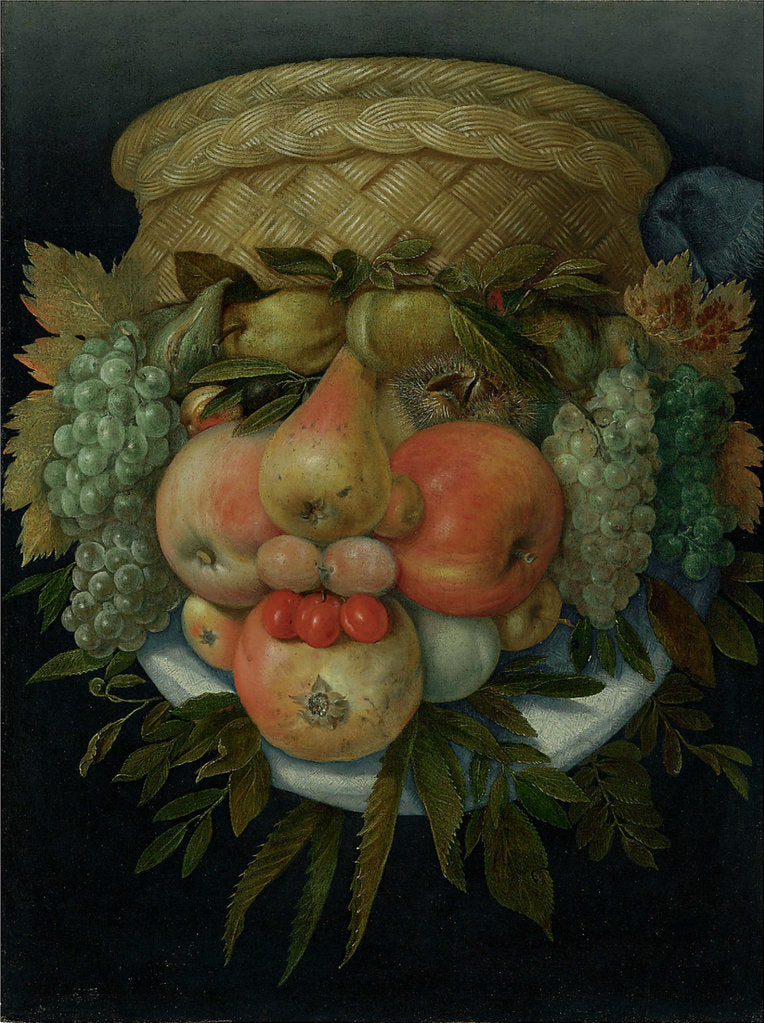 Detail of Reversible Anthropomorphic Portrait of a Man Composed of Fruit by Anonymous