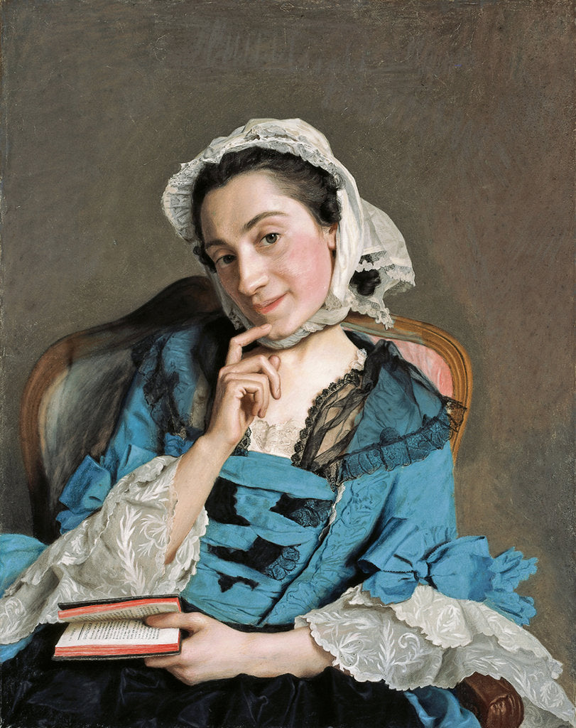 Detail of Portrait of Louise dÉpinay by Anonymous