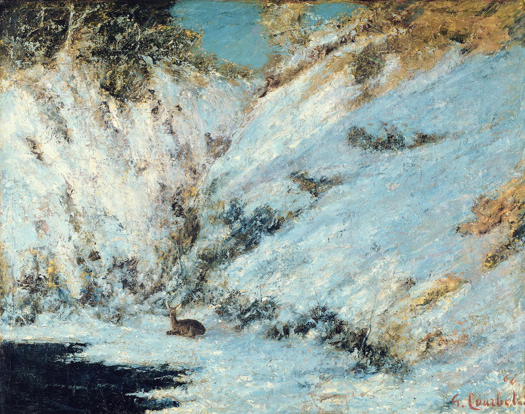 Detail of Snowy Landscape, 1866 by Anonymous