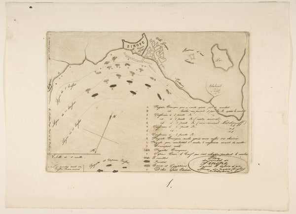 Plan of the Battle of Sinope, 1853 posters & prints by Anonymous