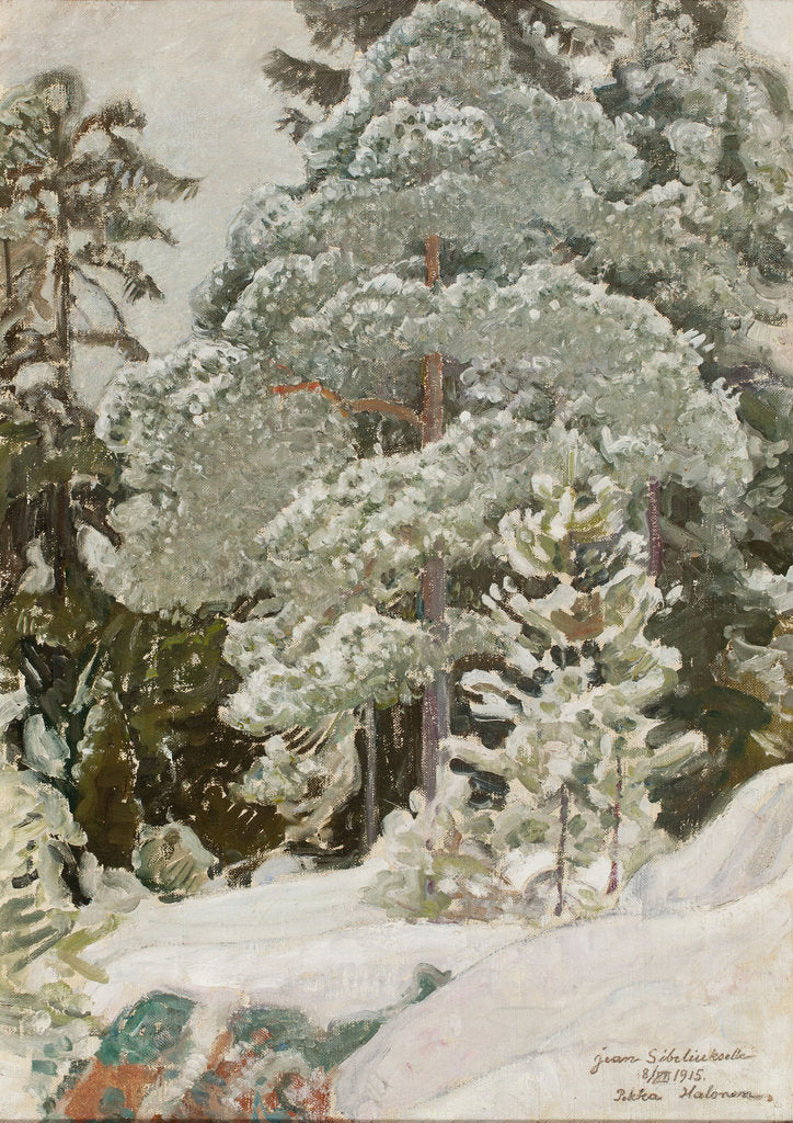 Detail of Winter landscape, 1915 by Anonymous