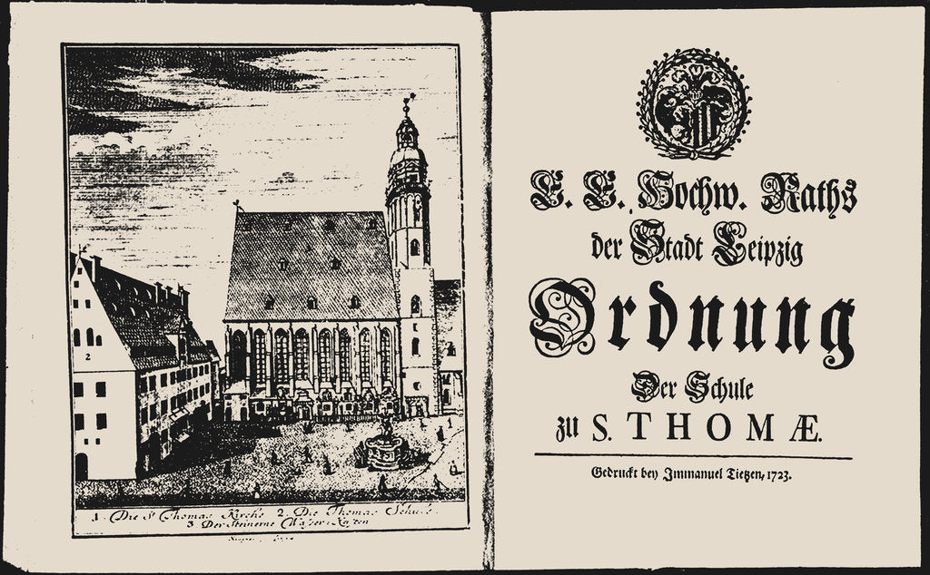 Detail of St. Thomas Church and St. Thomas School in Leipzig, 1723 by Anonymous