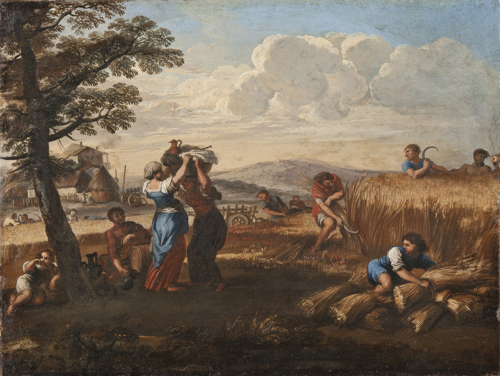 Detail of Landscape with Harvesting by Anonymous