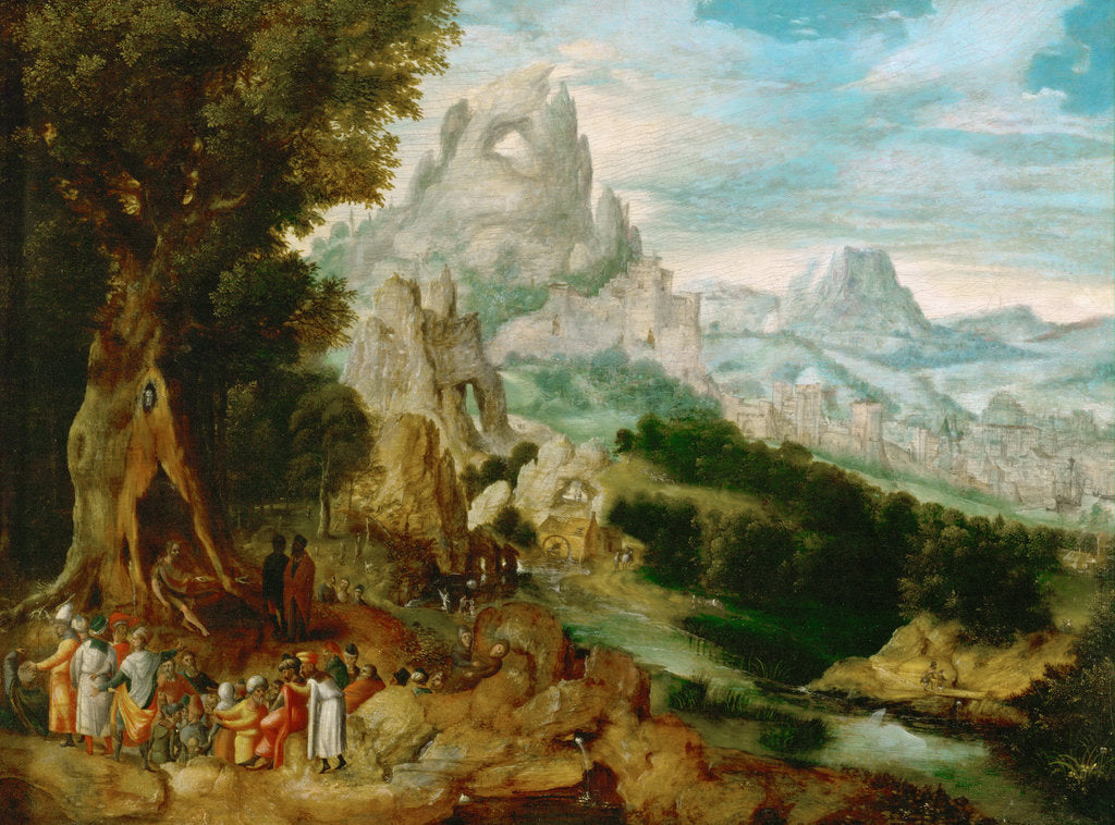 Detail of Landscape with Saint John the Baptist Preaching, ca 1535-1540 by Anonymous