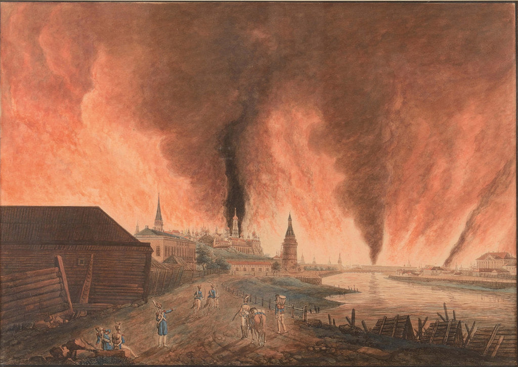 Detail of Fire of Moscow on 15th September 1812 (The French in Moscow), 1812 by Anonymous