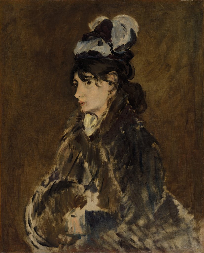 Detail of Berthe Morisot, c. 1869-73 by Edouard Manet