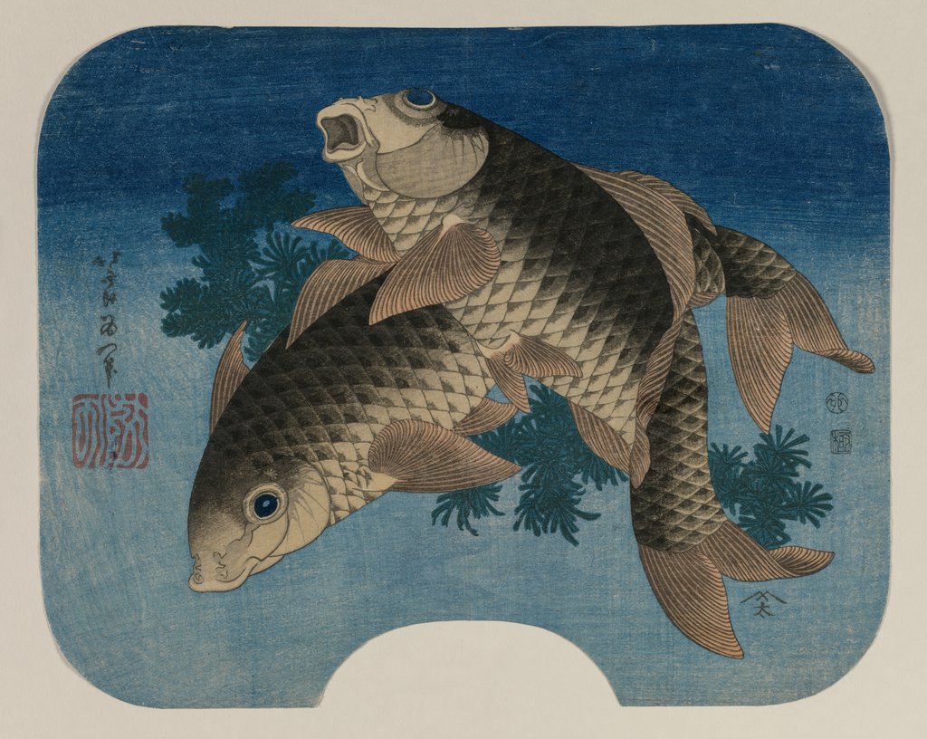 Detail of Carp Swimming by Water Weeds, 1831 by Katsushika Hokusai