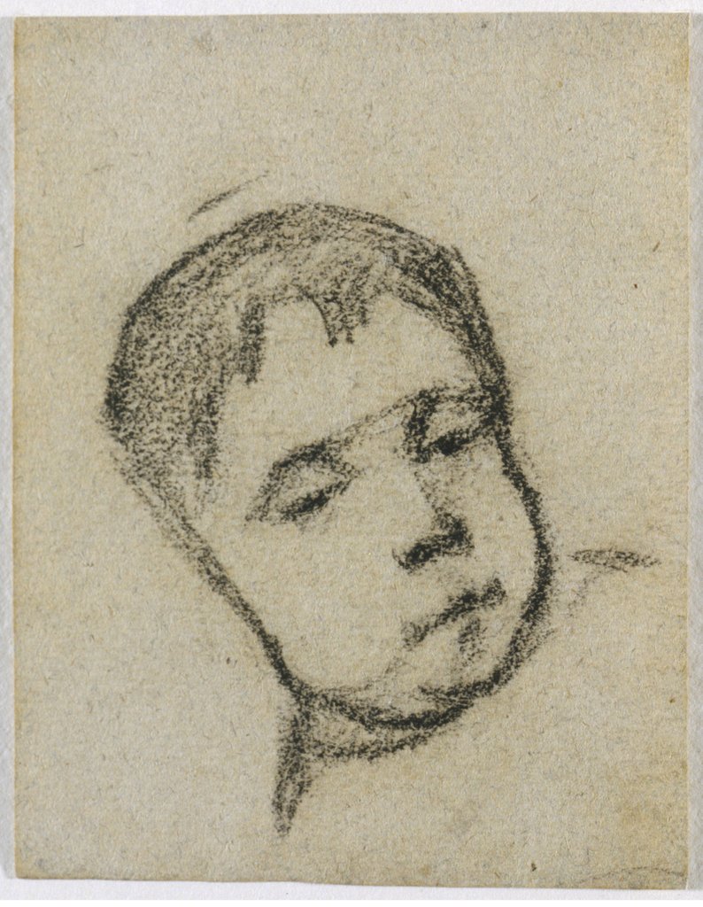 Detail of Emil Gauguin as a Child, Head on a Pillow, c. 1875-1876 by Paul Gauguin