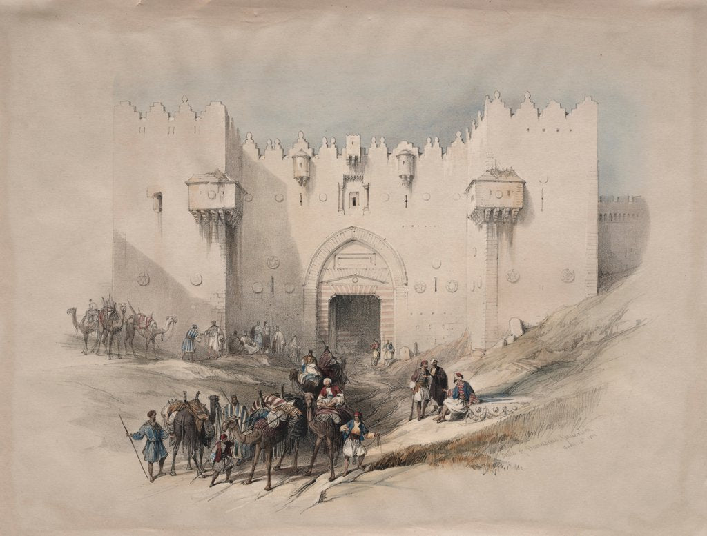 Detail of Gate of Damascus, Jerusalem, 1839 by David Roberts