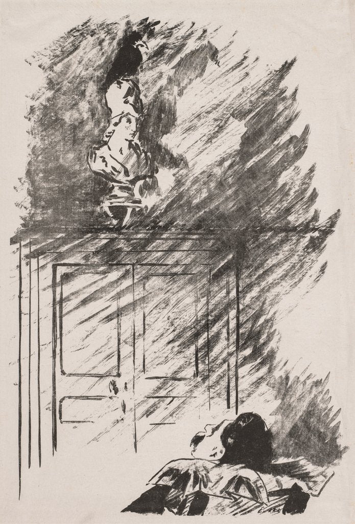 Detail of Illustration for The Raven by Edgar Allan Poe by Edouard Manet