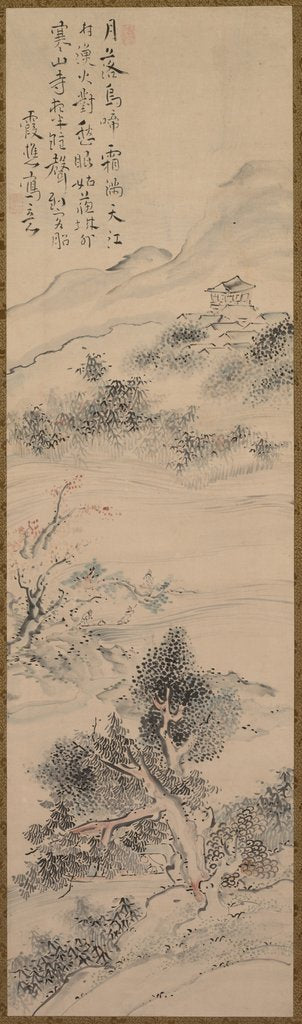 Detail of Illustration of Zhang Qi's Poem on the Cold Mountain Temple, 18th century by Ike Taiga