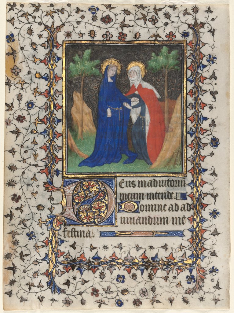 Detail of Leaf from a Book of Hours: The Visitation, c. 1415 by Boucicaut Master