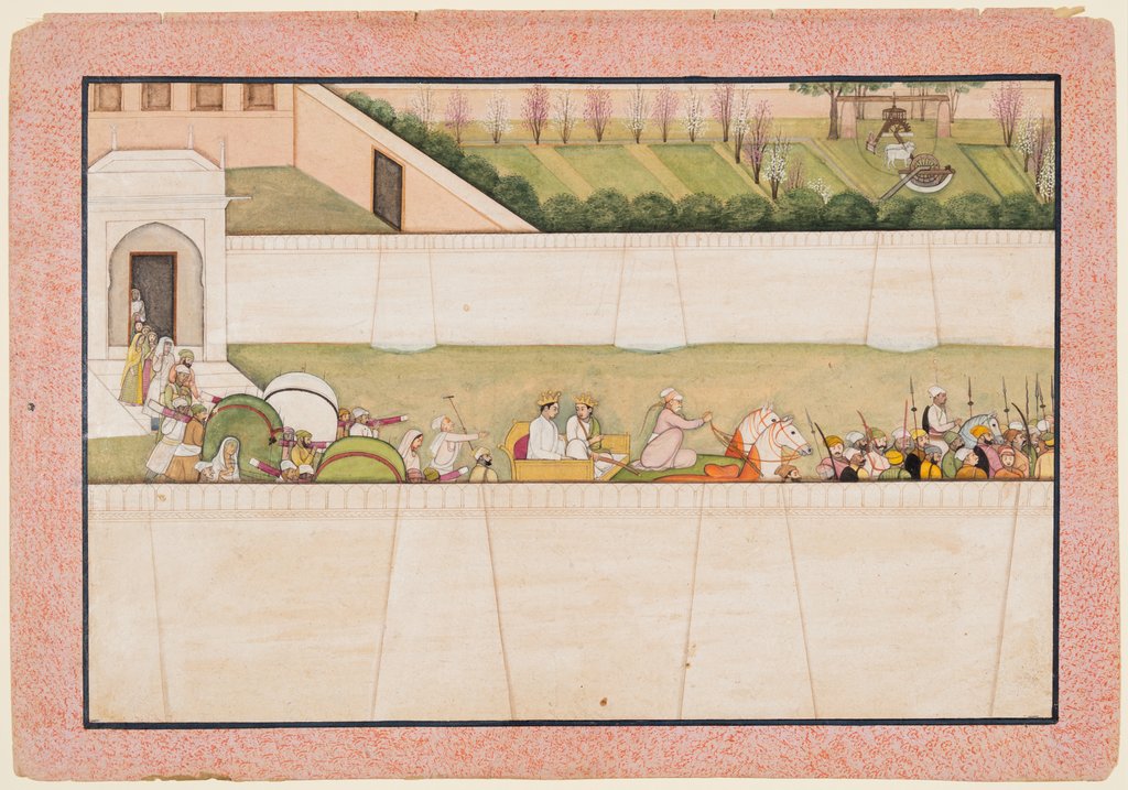 Detail of Rama?s Brothers Bharata and Shatrughna set out from Ayodhya to find Rama and Lakshmana…, 1775-80 by Unknown