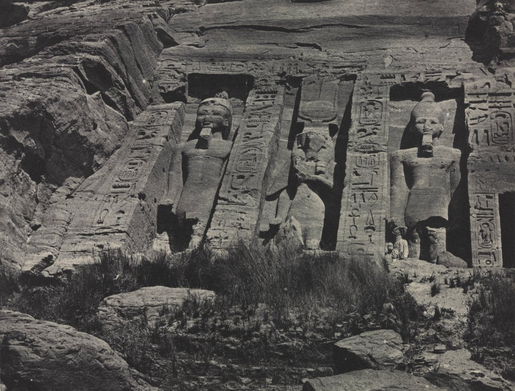 Detail of Southern Portion of the Rock-cut Temple of Hathor, Abu Simbel, 1850 by Maxime Du Camp; Gide et J. Baudry