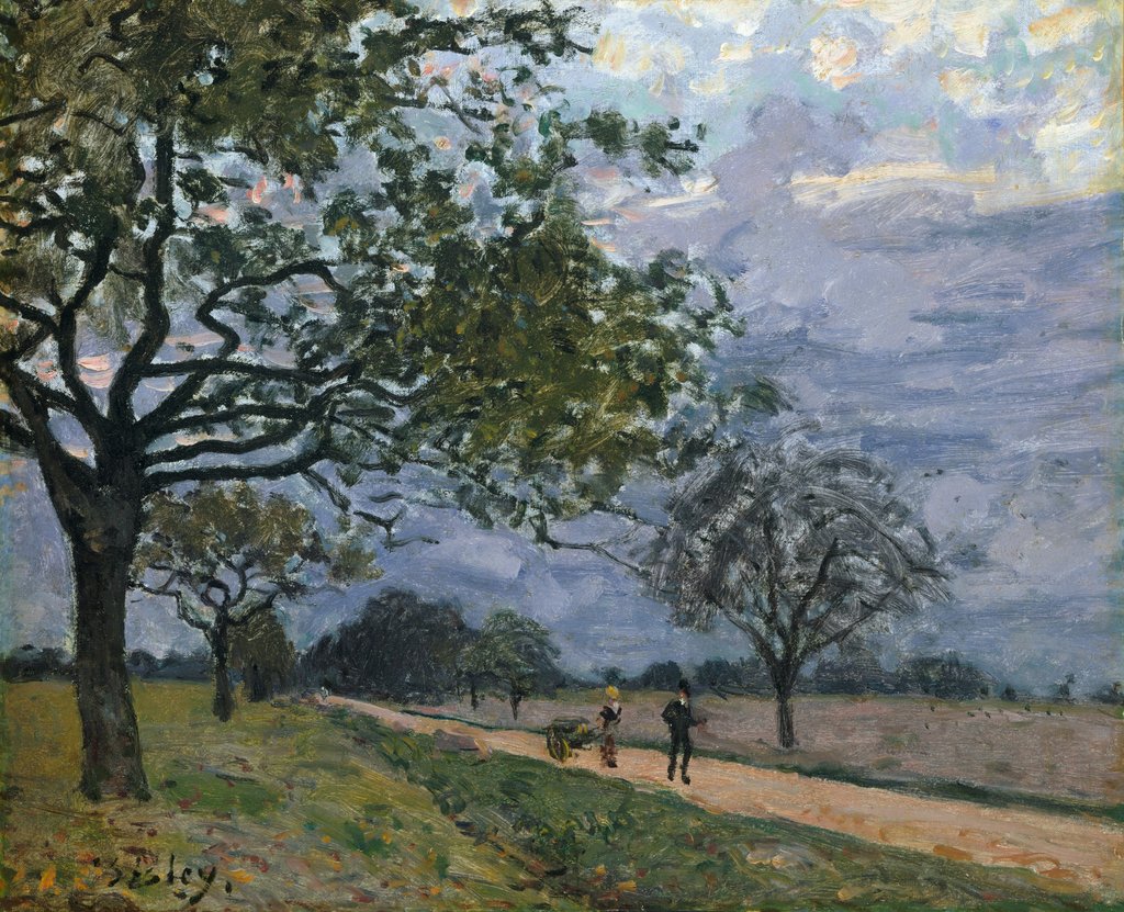 Detail of The Road from Versailles to Louveciennes, probably 1879 by Alfred Sisley