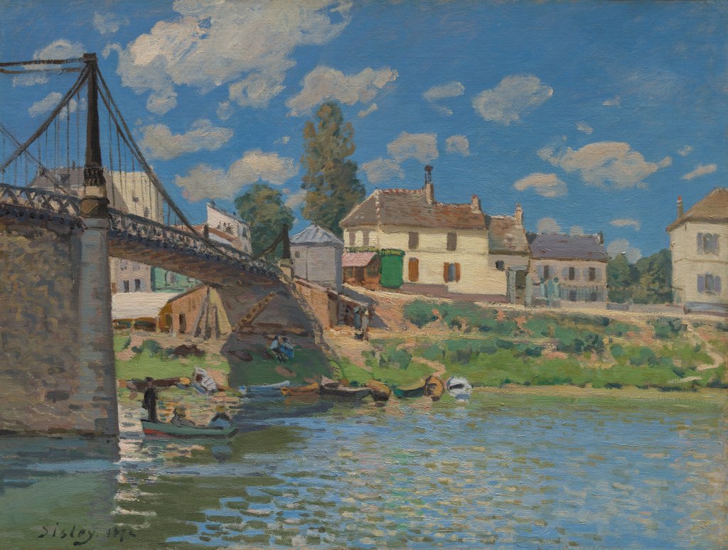 Detail of The Bridge at Villeneuve-la-Garenne, 1872 by Alfred Sisley