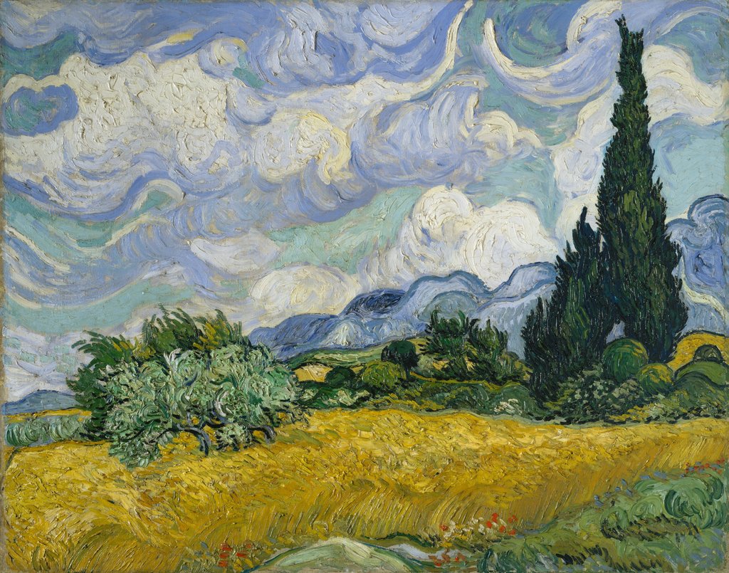 Detail of Wheat Field with Cypresses, 1889 by Vincent van Gogh