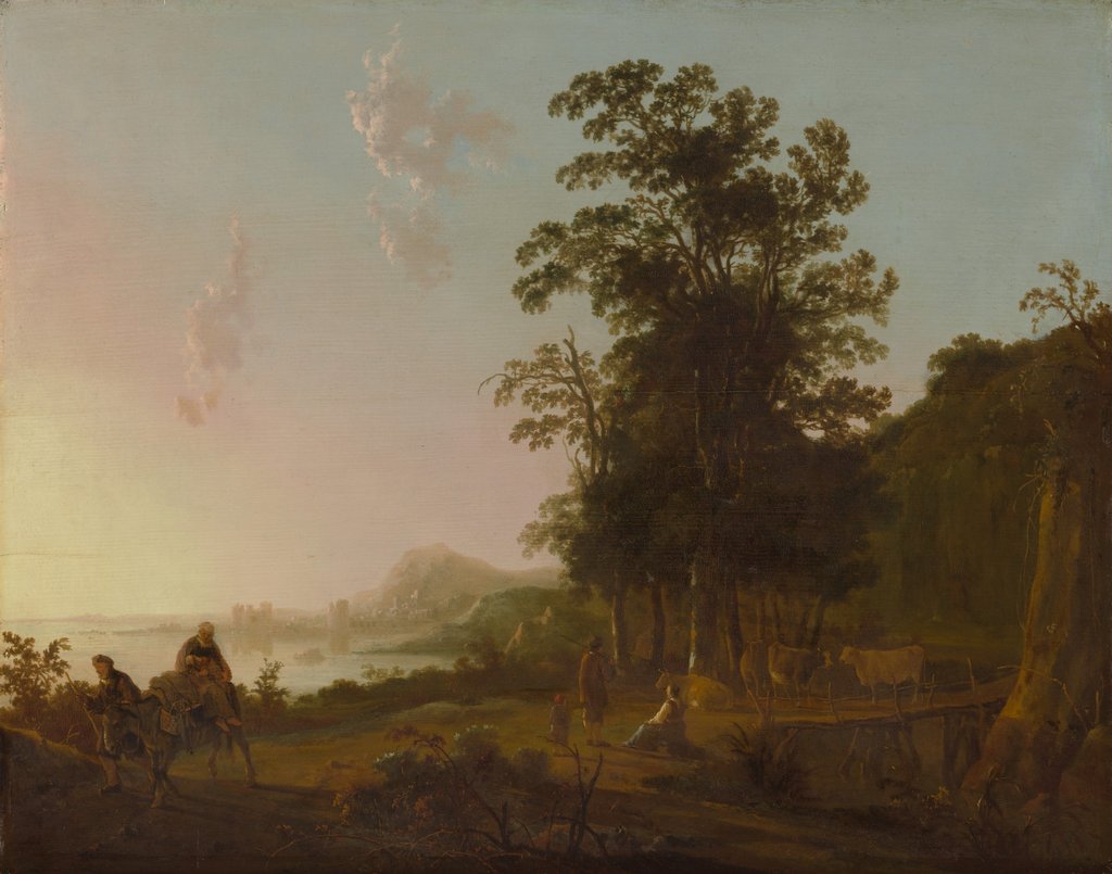 Detail of Landscape with the Flight into Egypt, ca. 1650 by Aelbert Cuyp