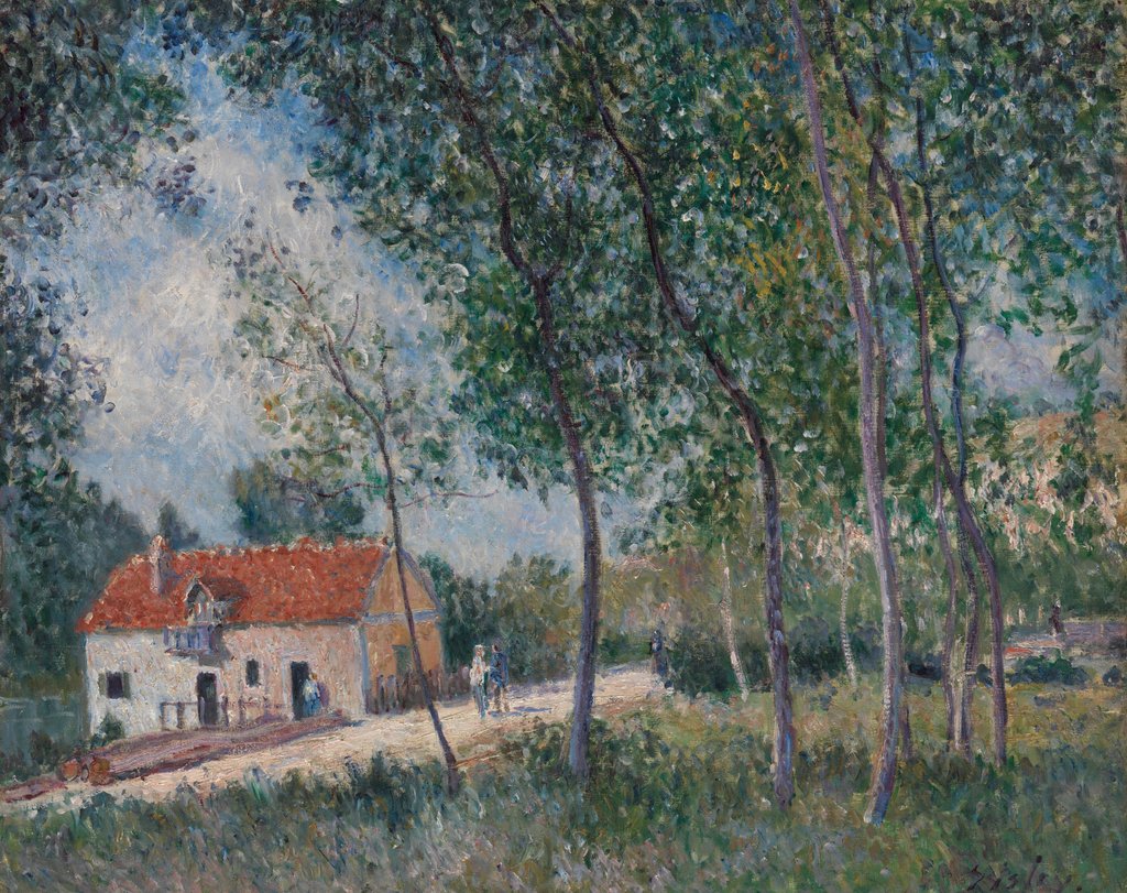 Detail of The Road from Moret to Saint-Mammès, 1883-85 by Alfred Sisley