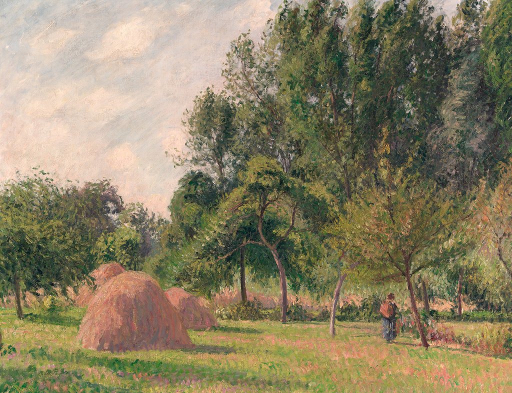 Detail of Haystacks, Morning, Éragny, 1899 by Camille Pissarro