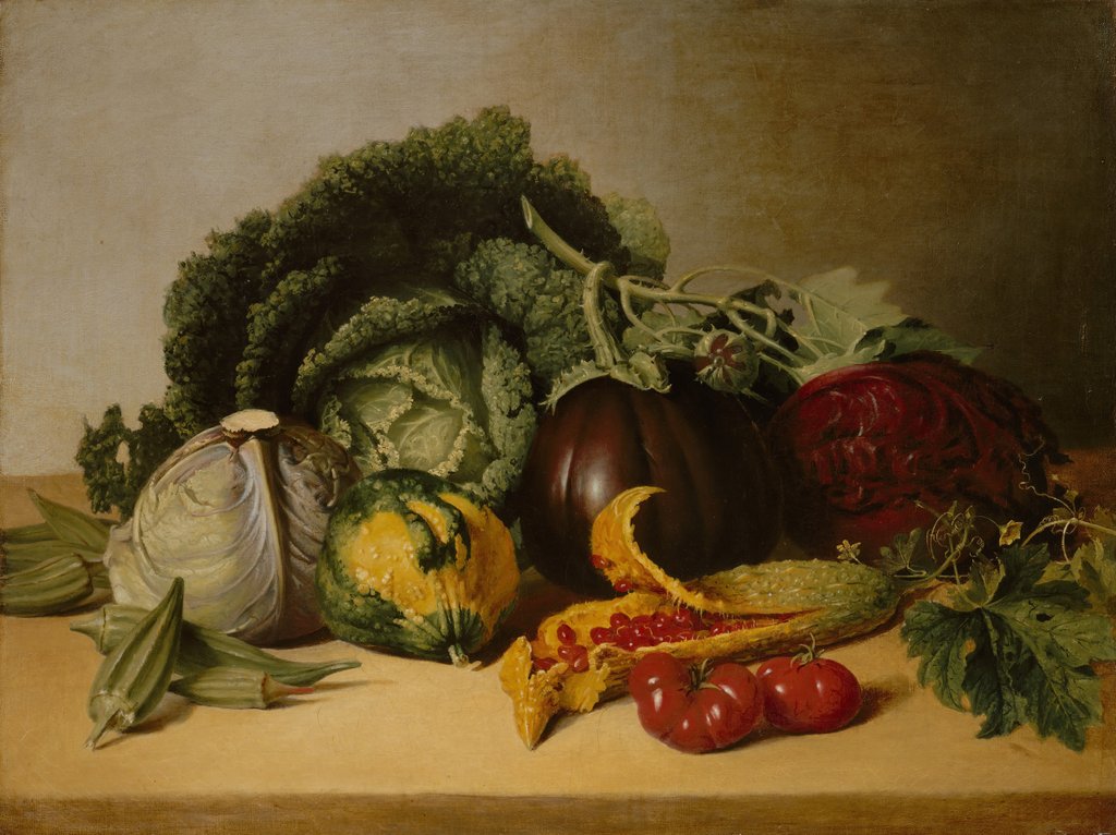 Detail of Still Life: Balsam Apple and Vegetables, ca. 1820s by James Peale