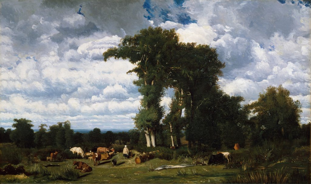 Detail of Landscape with Cattle at Limousin, 1837 by Jules Dupré