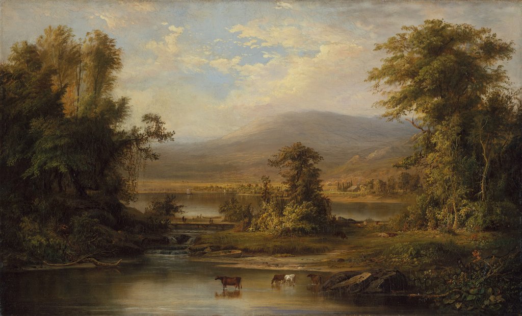 Detail of Landscape with Cows Watering in a Stream, 1871 by Robert Seldon Duncanson