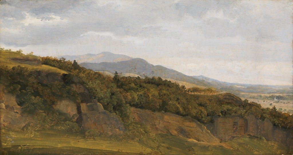 Detail of German Landscape with View towards a Broad Valley, ca. 1829-30 by Ernst Christian Frederik Petzholdt