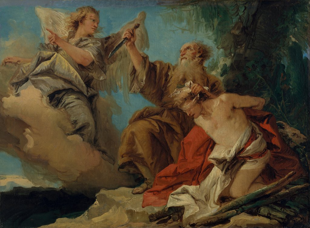 Detail of The Sacrifice of Isaac, mid-1750s by Giovanni Domenico Tiepolo