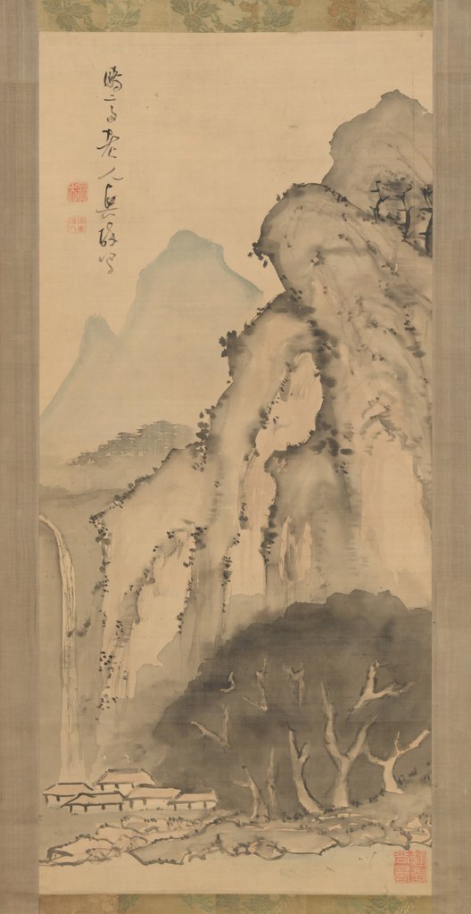 Detail of Landscape with Waterfall, ca. 1817 by Kameda Bosai