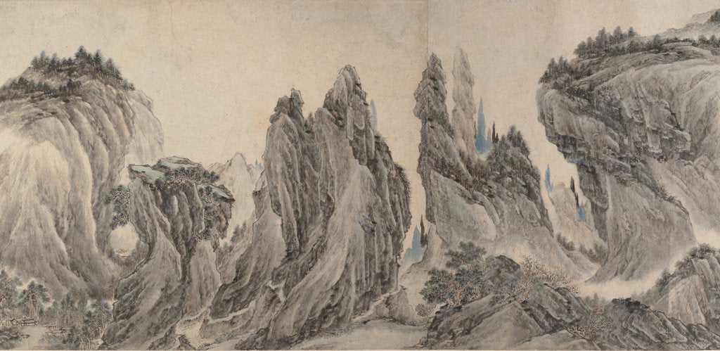 Detail of Landscape after Dong Yuan, Juran, Ma Yuan, and Xia Gui, dated yiwei ??, 1655? by Li Zai